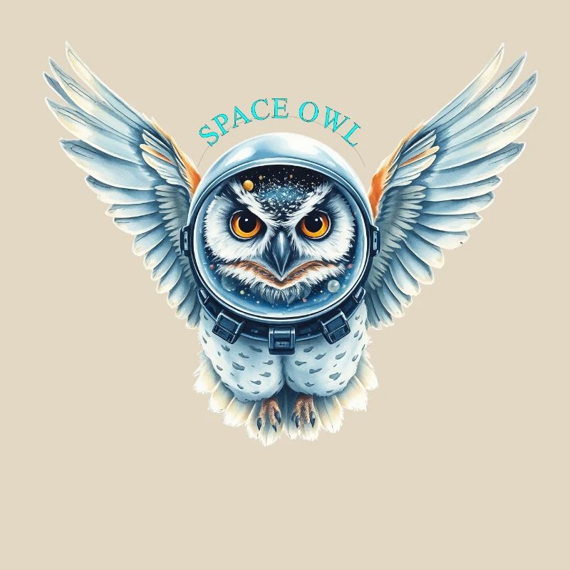 Chouette spatiale en combinaison spatiale
