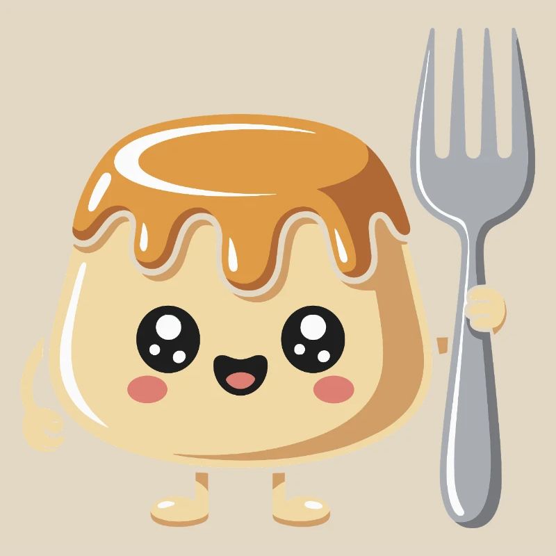 Pudding with fork