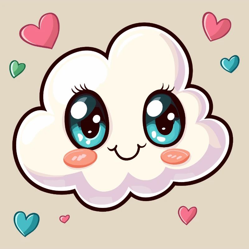 Cuddly Cloud with Hearts