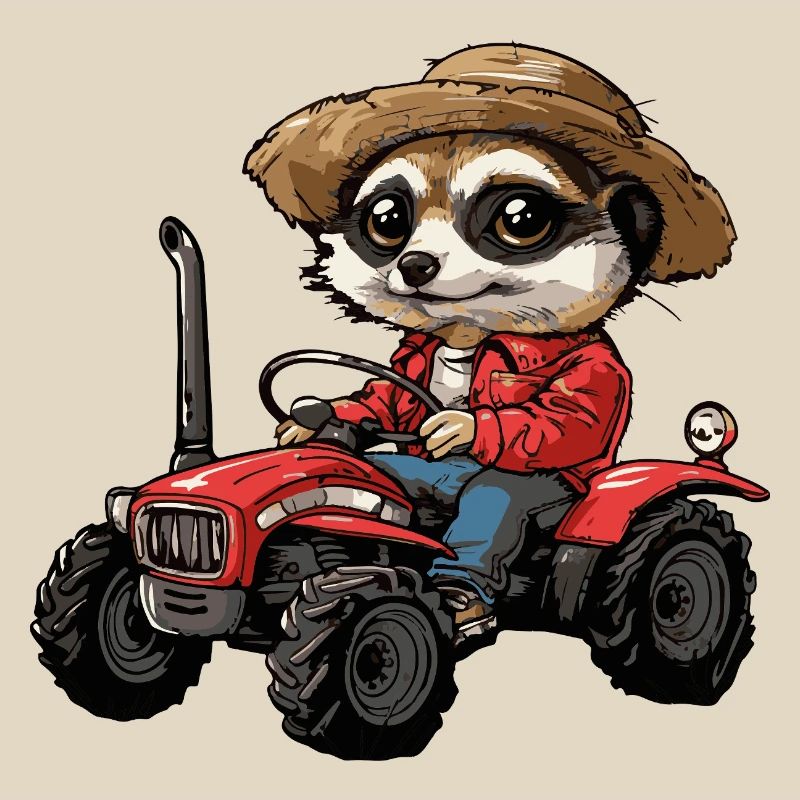 Erdmännchen Traktor Farmer