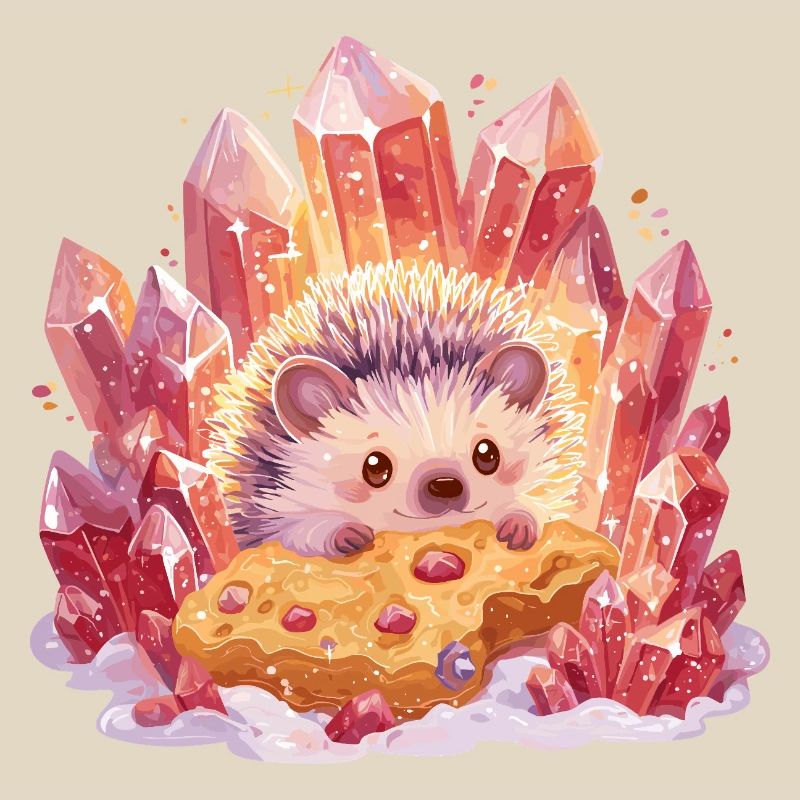 Hérisson en cristal avec un cookie