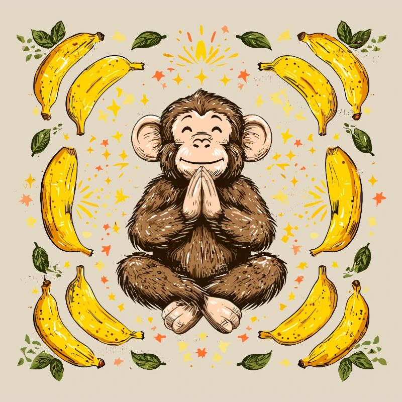 Dankender Affe mit Bananenring