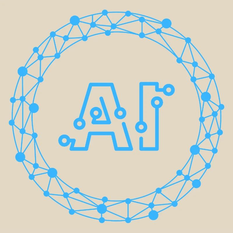Futuristic AI Data Network Symbol