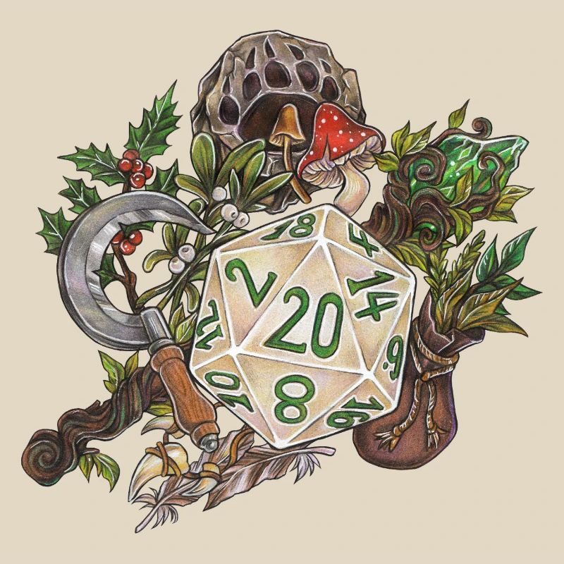 Rollenspiel Tabletop D20 Würfel Geschenk Druide