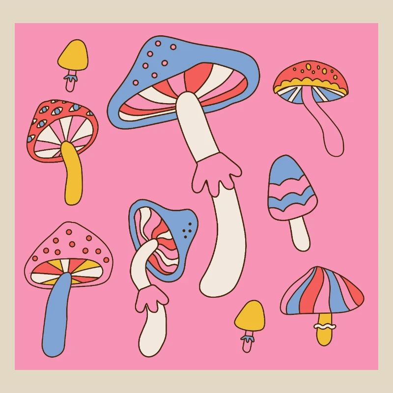 Retro Mushroom Pattern – Psychedelic 70s Design