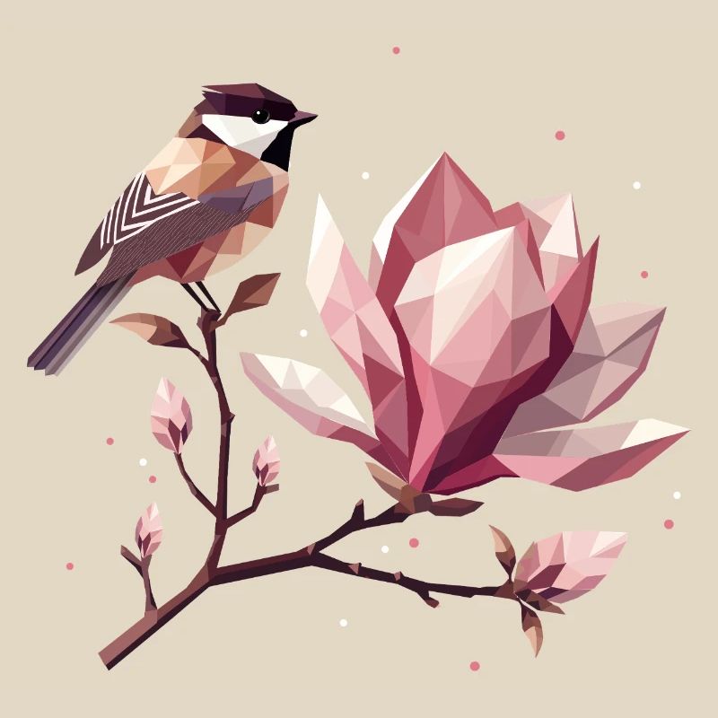 Bird on Magnolia Branch – Harmonic Composition