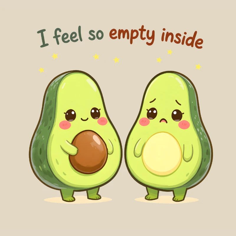 Sweet Avocado Design "I Feel So Empty Inside"