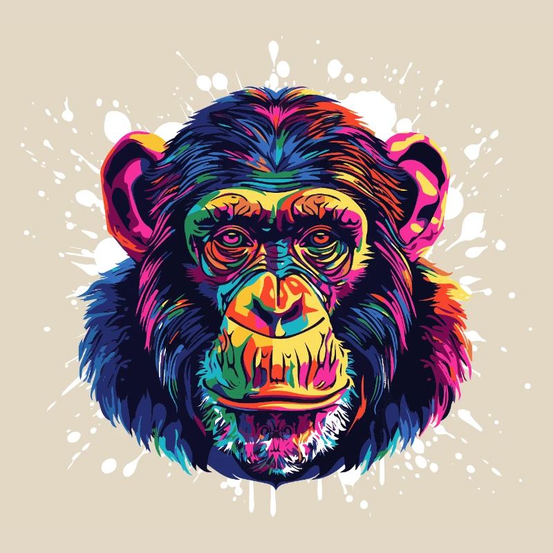 Monkey Portrait Splash