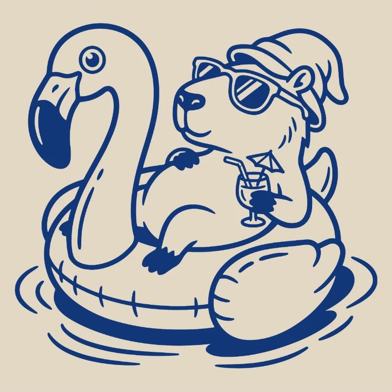 Flamingo-Float Capy