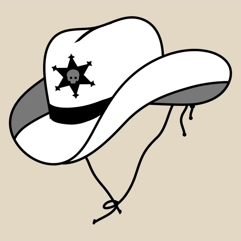Sheriff hat with small skull on sheriff star