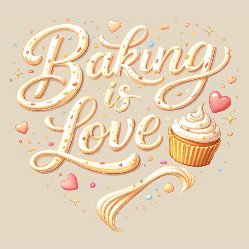 Baking is Love Baking Saying Design