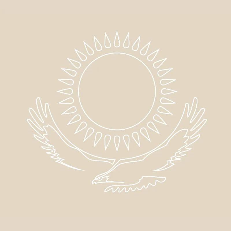 Kazakhstan Eagle steppe eagle line white flag