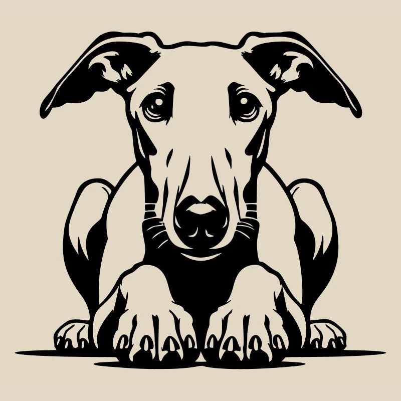 Whippet Head with Paws