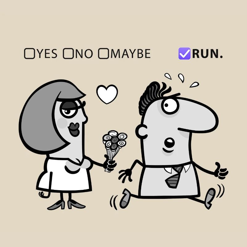 Liebe oder Flucht – Skurriles Humor-Design