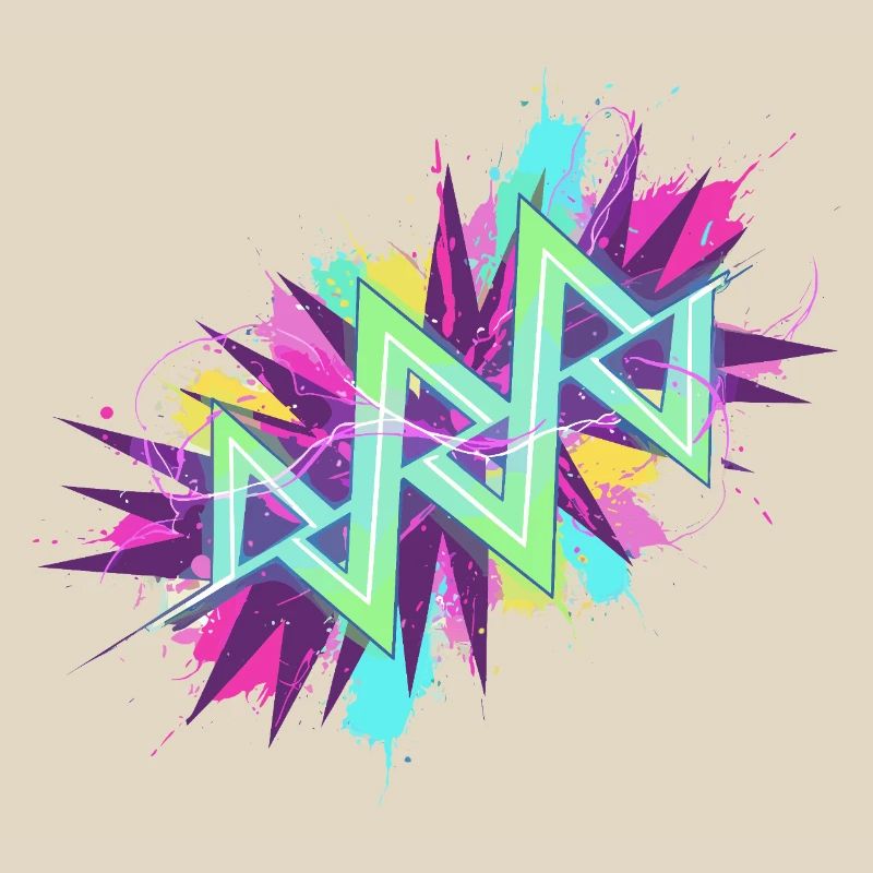 Neon Zigzag Graffiti