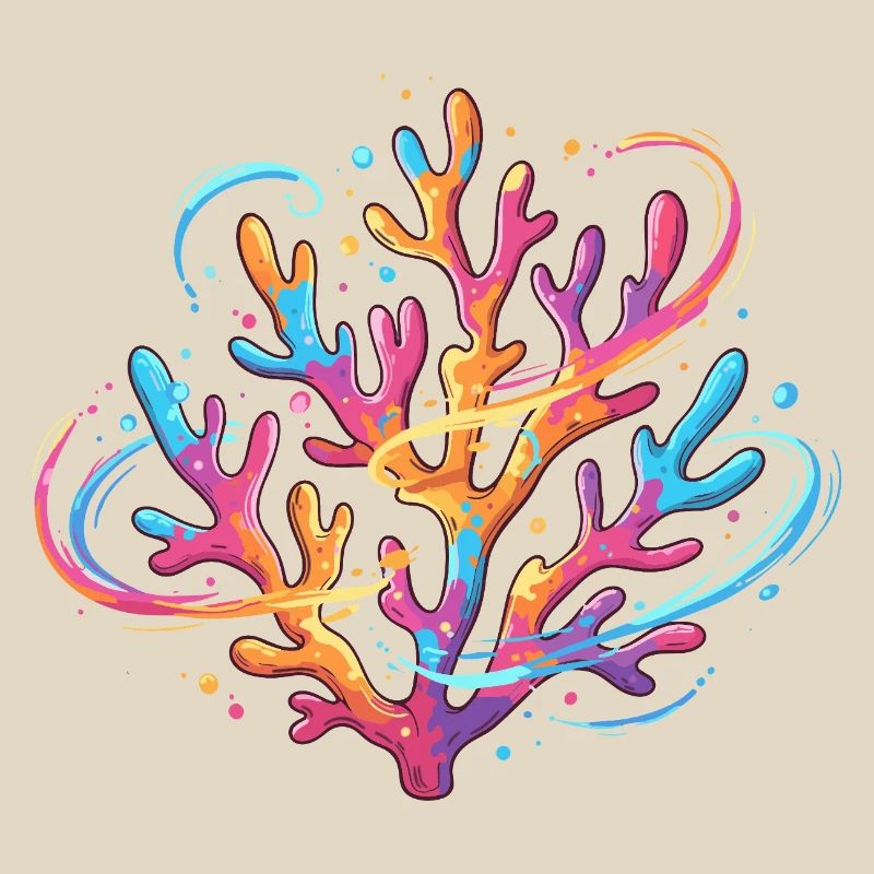 Colorful coral pattern