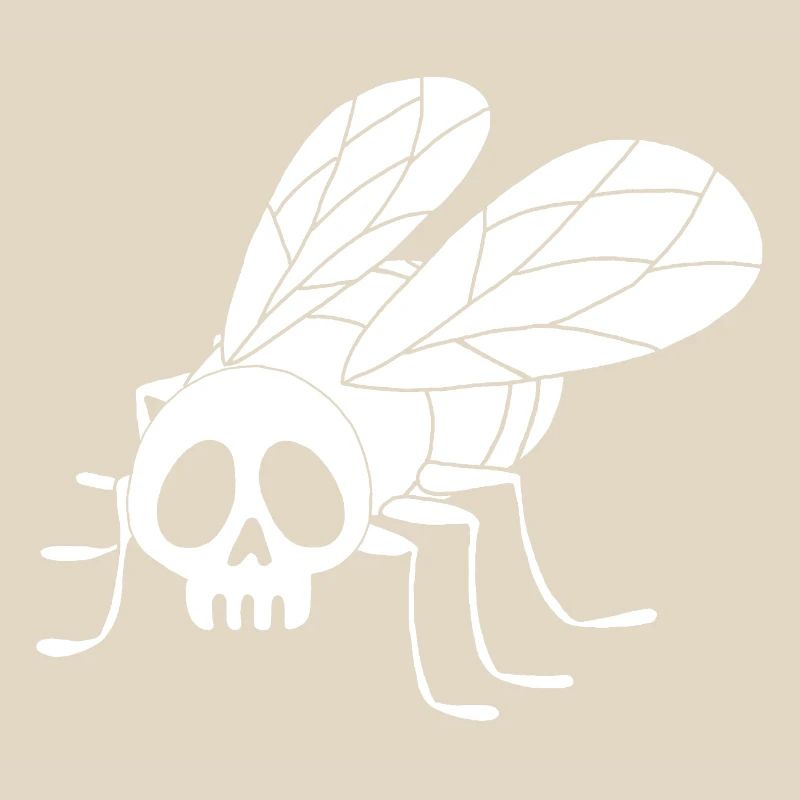 Crâne de mouche (blanc)
