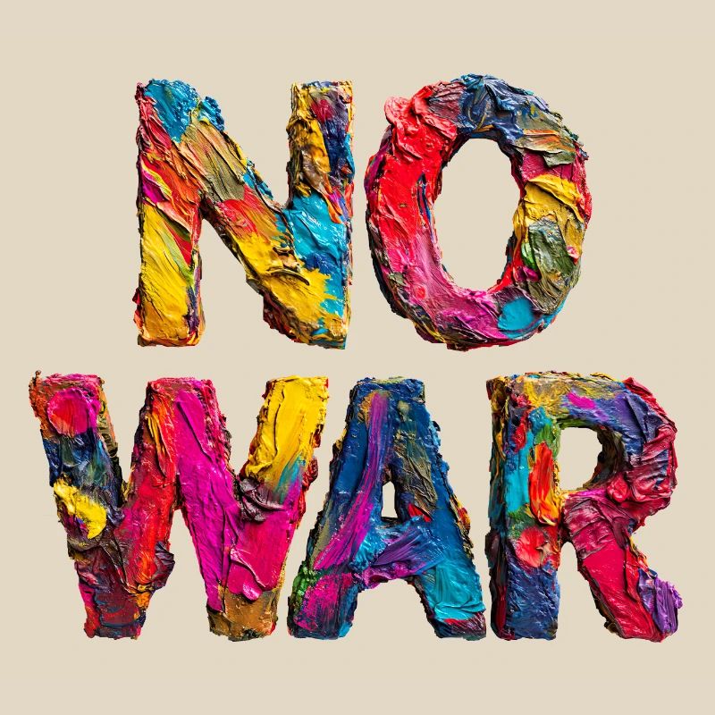 Pas de guerre Déclaration colorée