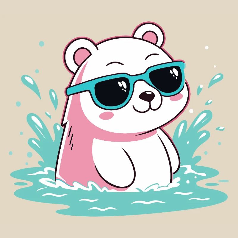 Wasser-Eisbär in kühlen Gläsern