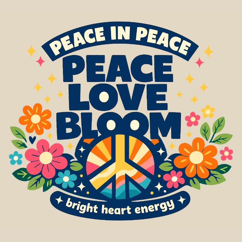 Peace Love Bloom Blumen Peace Boho Statement