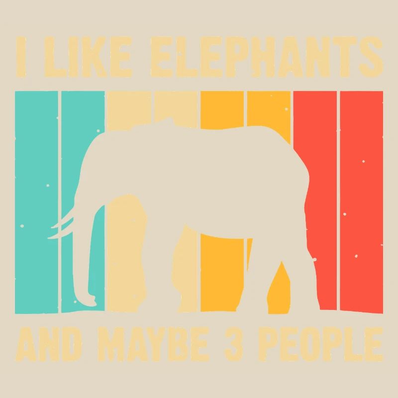 Elephant Silhouette on Rainbow Stripes