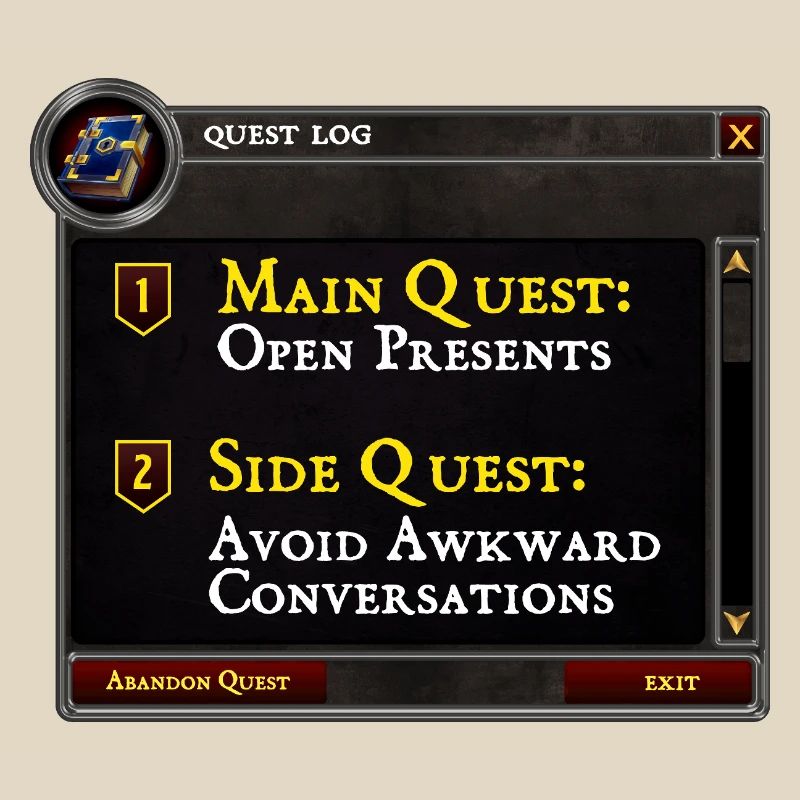 Main Quest Open Presents Side Quest Avoid