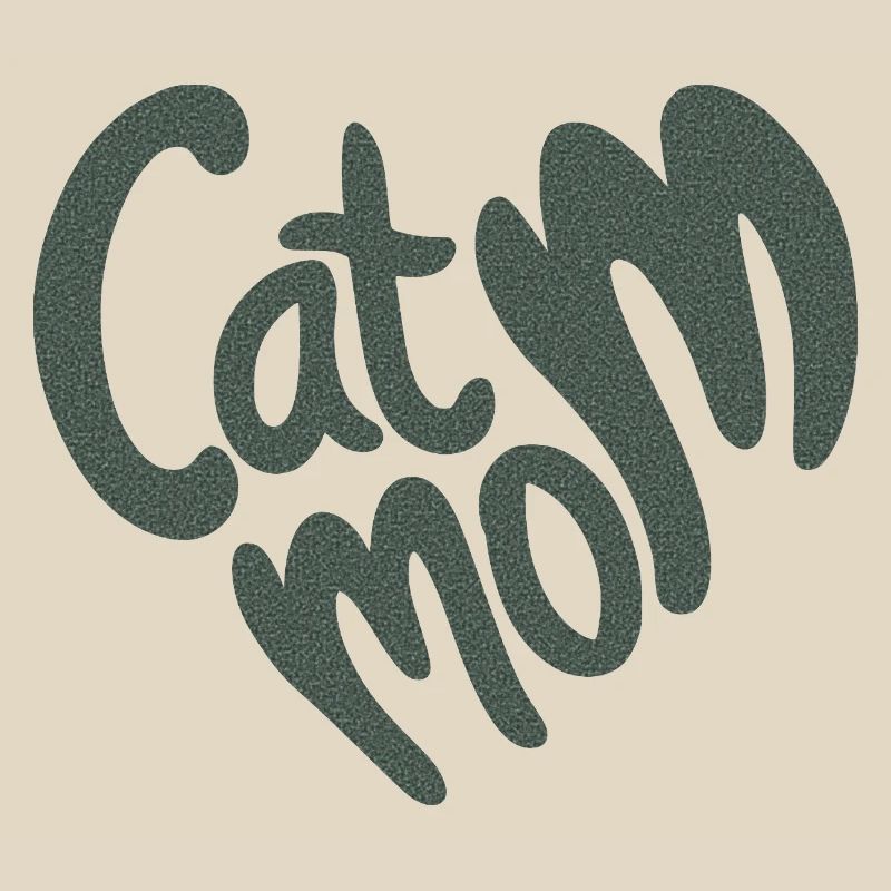 Lettrage en forme de cœur de maman chatte avec texture granuleuse