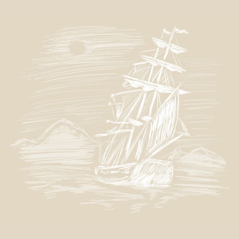 Sailing ship on course