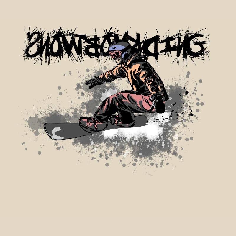 Dynamischer Snowboarder im Actionstil