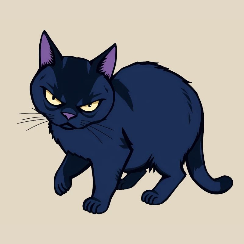 Grim Black Cat