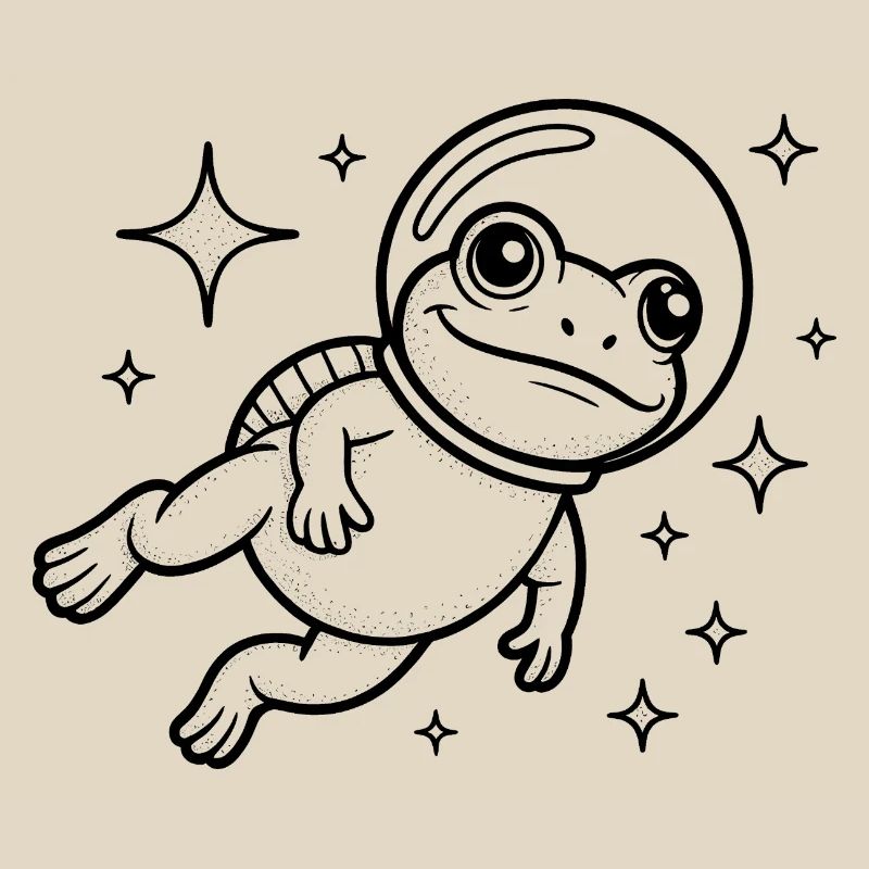 Frog in Space - Cool Astonomy Logo