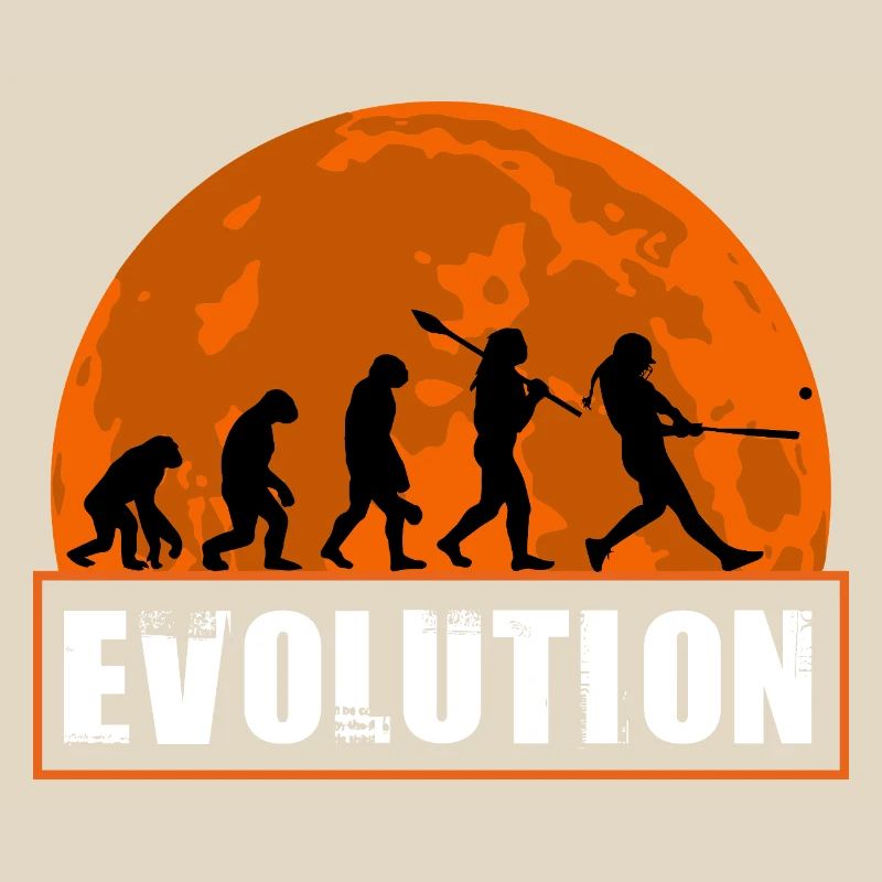 Baseball Softball Evolution Funny Player Gift Art
