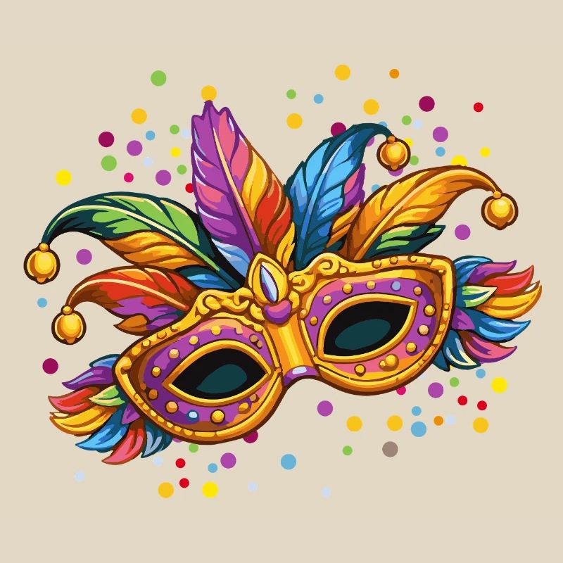 Masque de carnaval coloré – motif élégant de carnaval