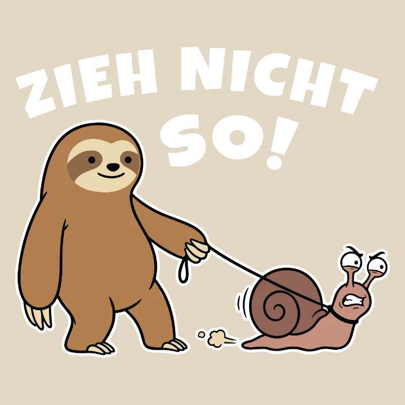 Don't pull like that! Sloth walks with snail