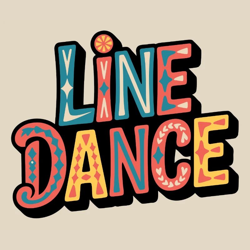 Line Dance Schriftzug: Farbexplosion