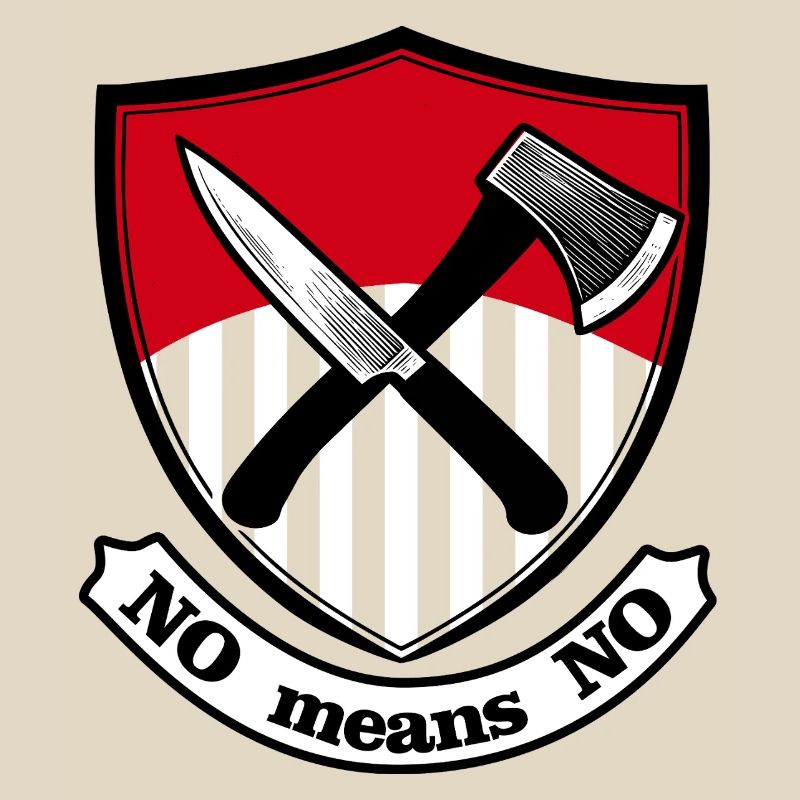 Shield with axe and knife