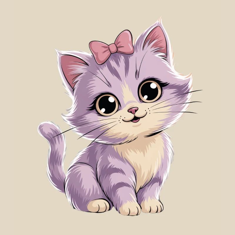 Kitten with bow - customizable