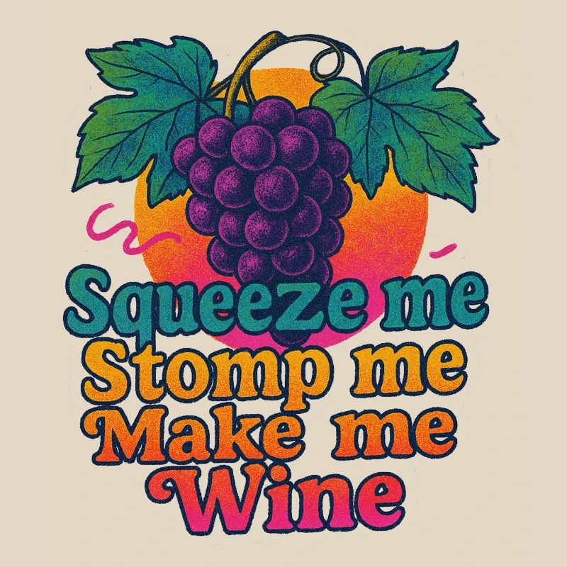 Grapes Squeeze Stomp Make Wine