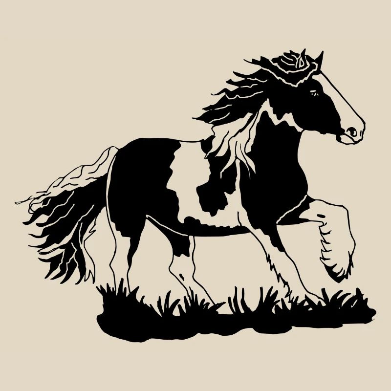 Noble Tinker galloping equestrian horses