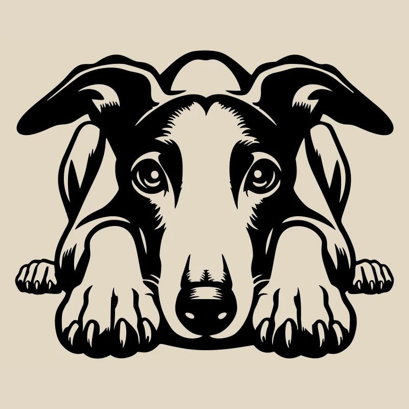 Whippet Head with Paws