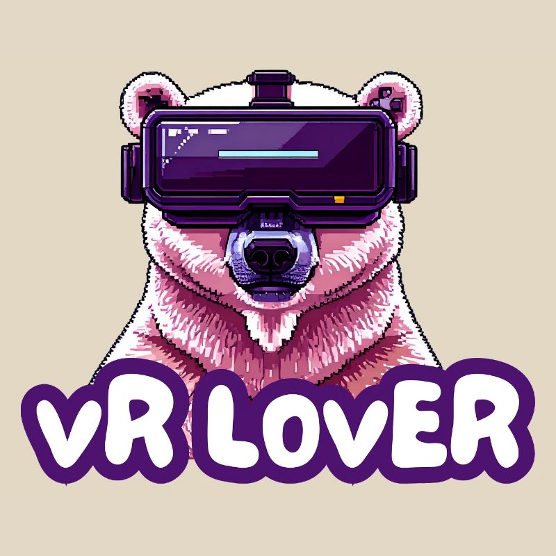 VR Bär mit Virtual Reality Brille