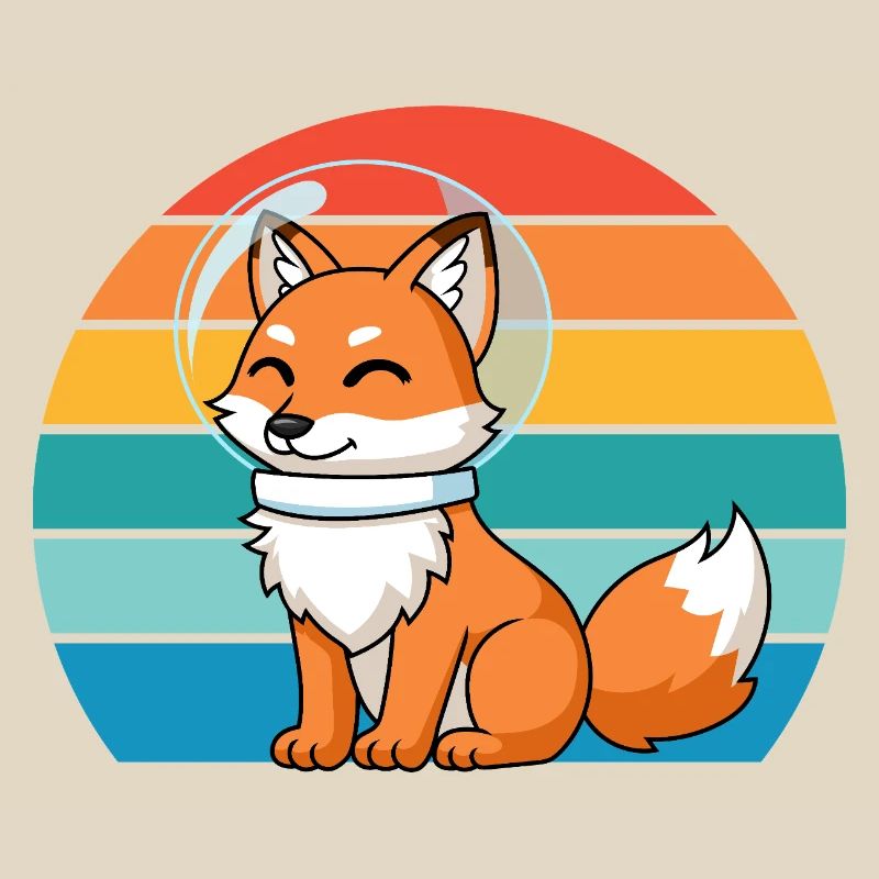 Astronauts Retro Predator Red Fox Fox Lover