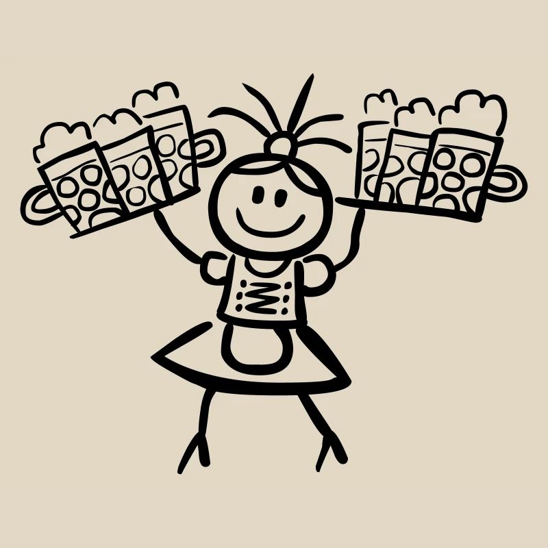 Kellnerin im Dirndl mit Biertablett