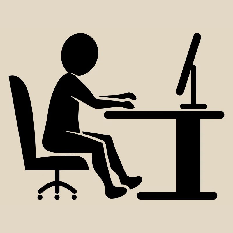 Icon desk work / black and white
