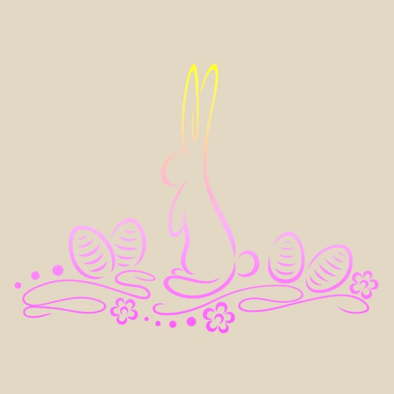 Easter Bunny Silhouette with Easter Eggs