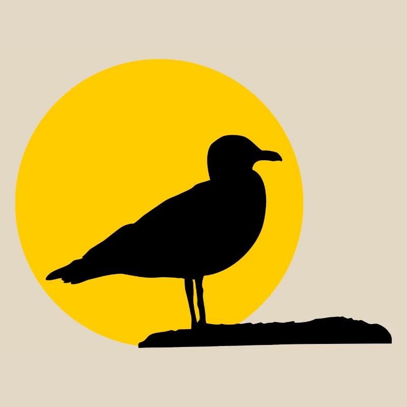 Mouette devant le soleil