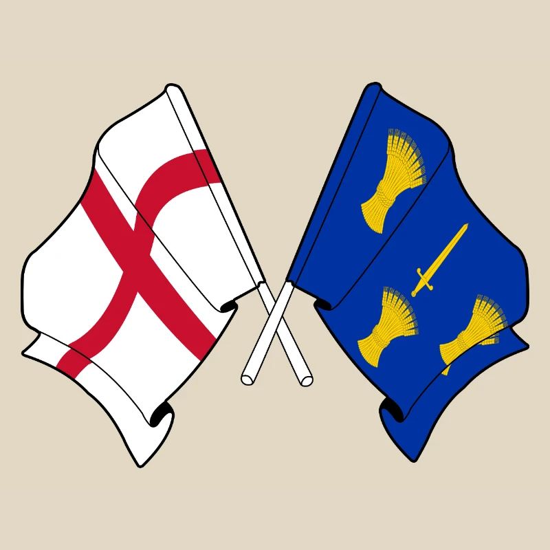 Drapeaux croisés du Cheshire et de l’Angleterre