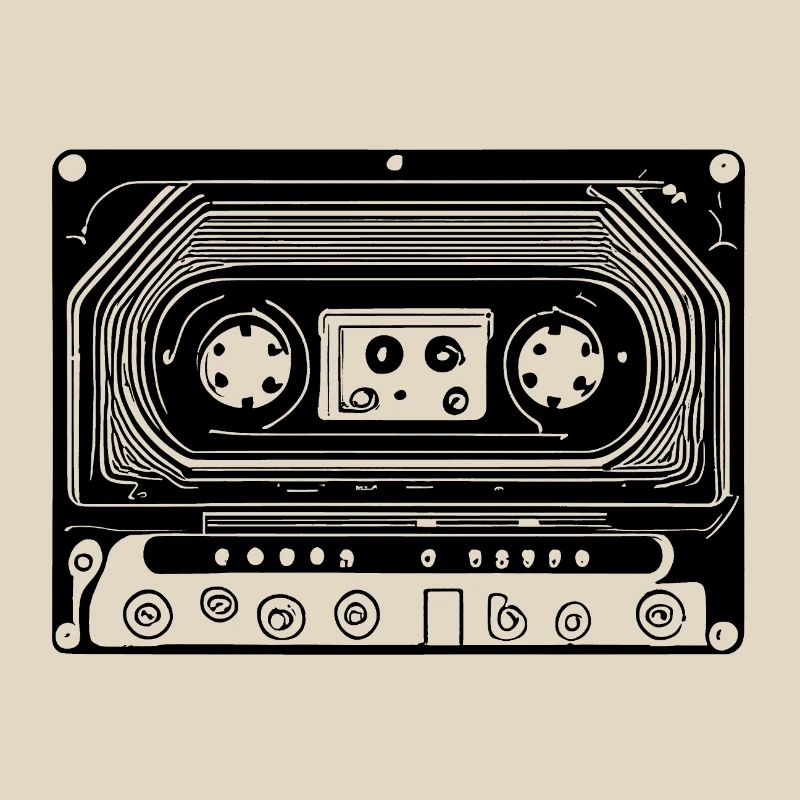 Retro Design Audio Cassette Black