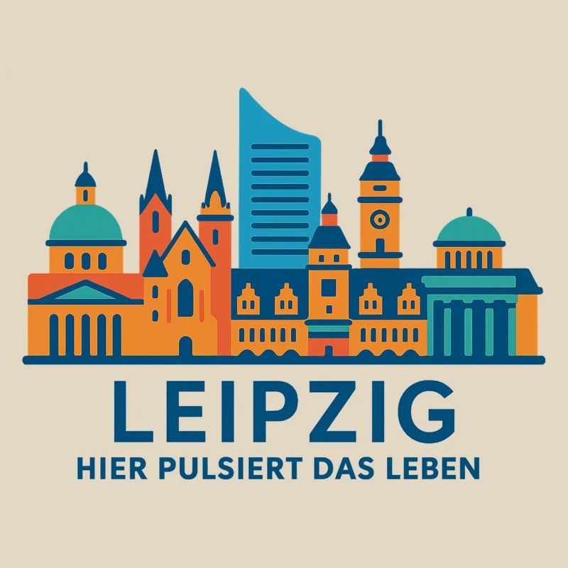 Leipzig Skyline Pulsating Silhouette