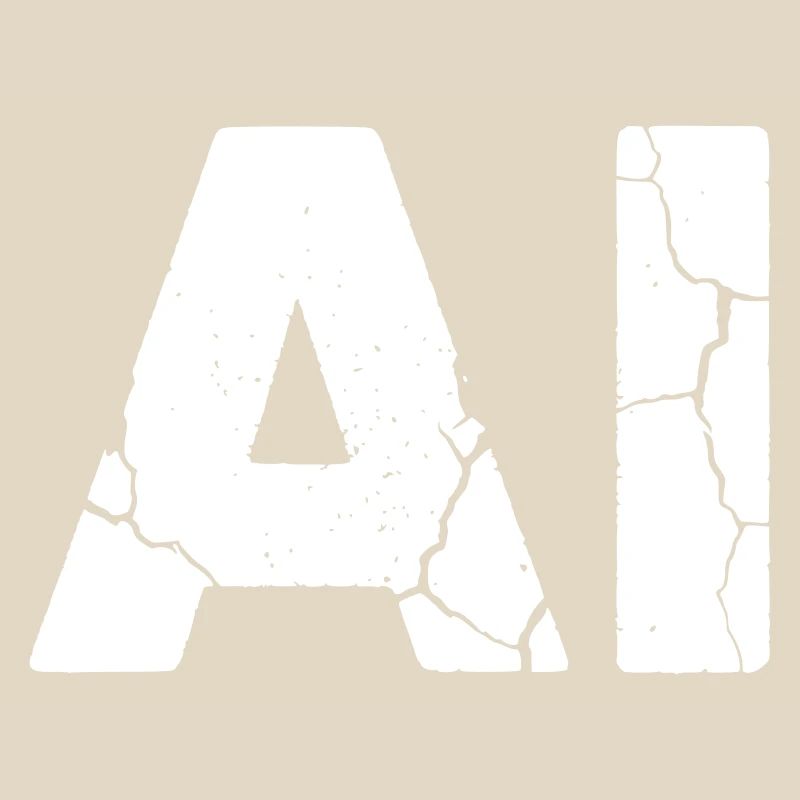 AI Artificial Intelligence Text Grunge Vector